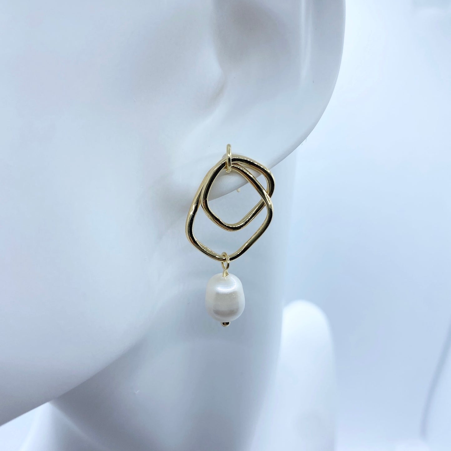 Double Irregular Freshwater Pearl Earrings