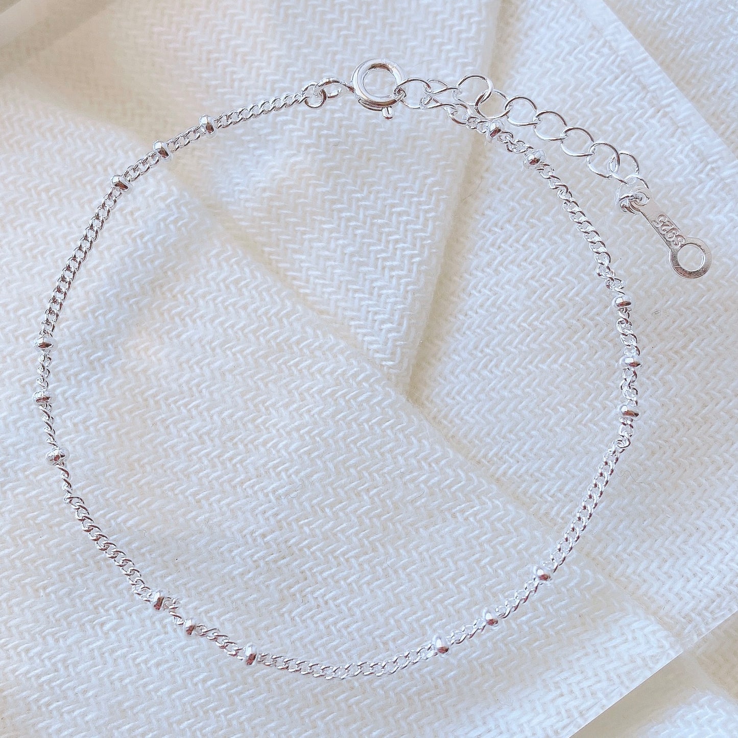 Interval Bead Link Chain Bracelet