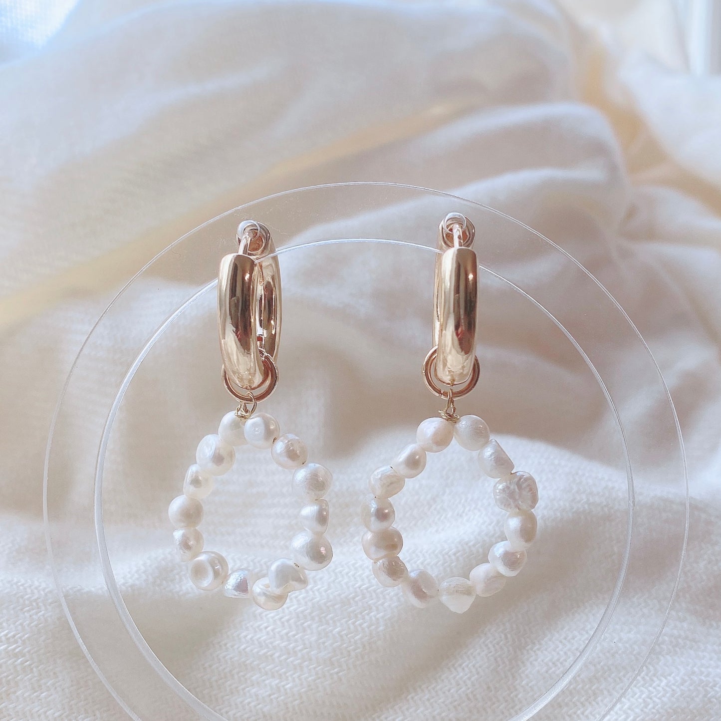 Freshwater Pearls Hoop Huggies