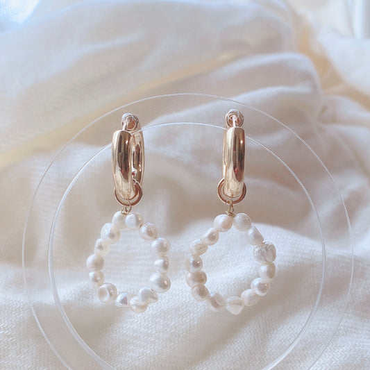 Freshwater Pearls Hoop Huggies