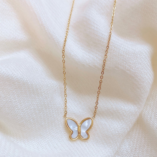 Natural White Shell Butterfly Choker